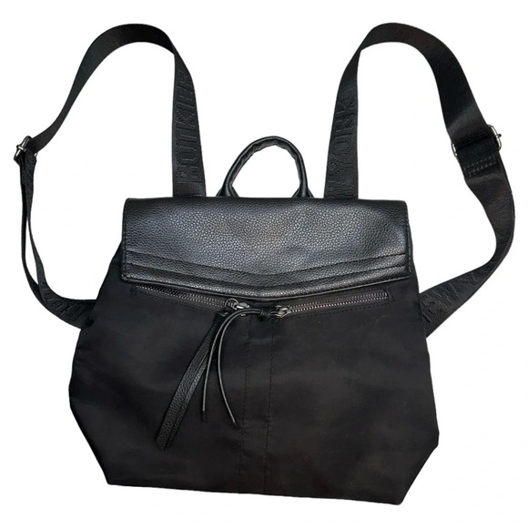Botkier New York Trigger Nylon Small Black Mini Backpack Top Handle Bag Purse - Picture 2 of 10